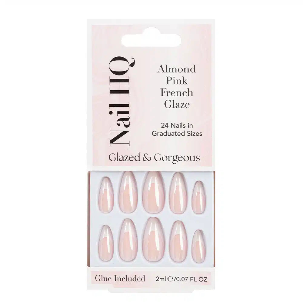 Nail HQ Almond Pink French Glaze Nails