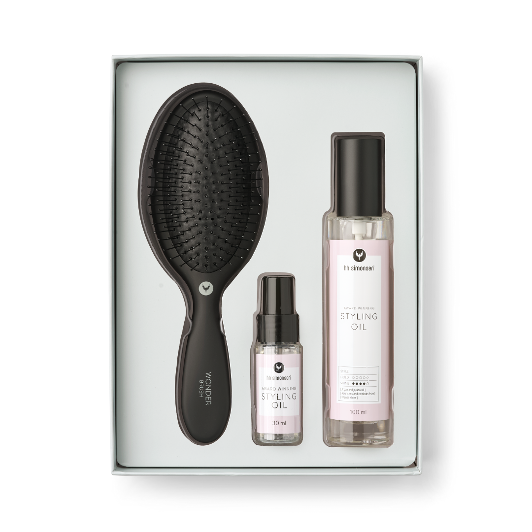 HH Simonsen Styling Oil + Wonder Brush Gjafasett
