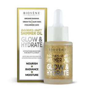 Biovéne Glow Shimmer Oil Attention Boosting Organic Banana Treatment for Boobies & Butt 30ml