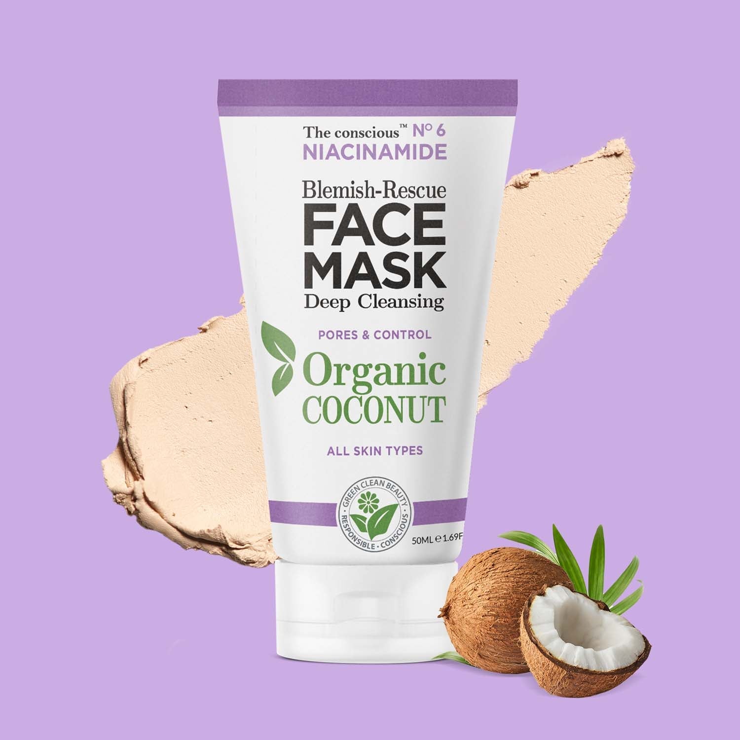 Biovéne The Conscious™ Niacinamide Blemish-Rescue Face Mask Organic Coconut 50ml