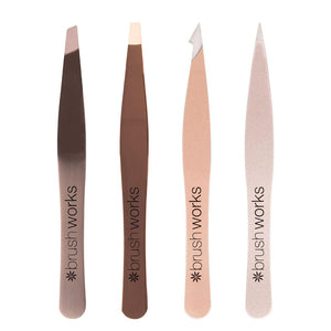 Brush Works HD 4 Piece Combination Tweezer Set