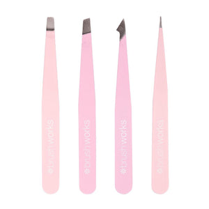 Brush Works HD 4 Piece Combination Tweezer Set