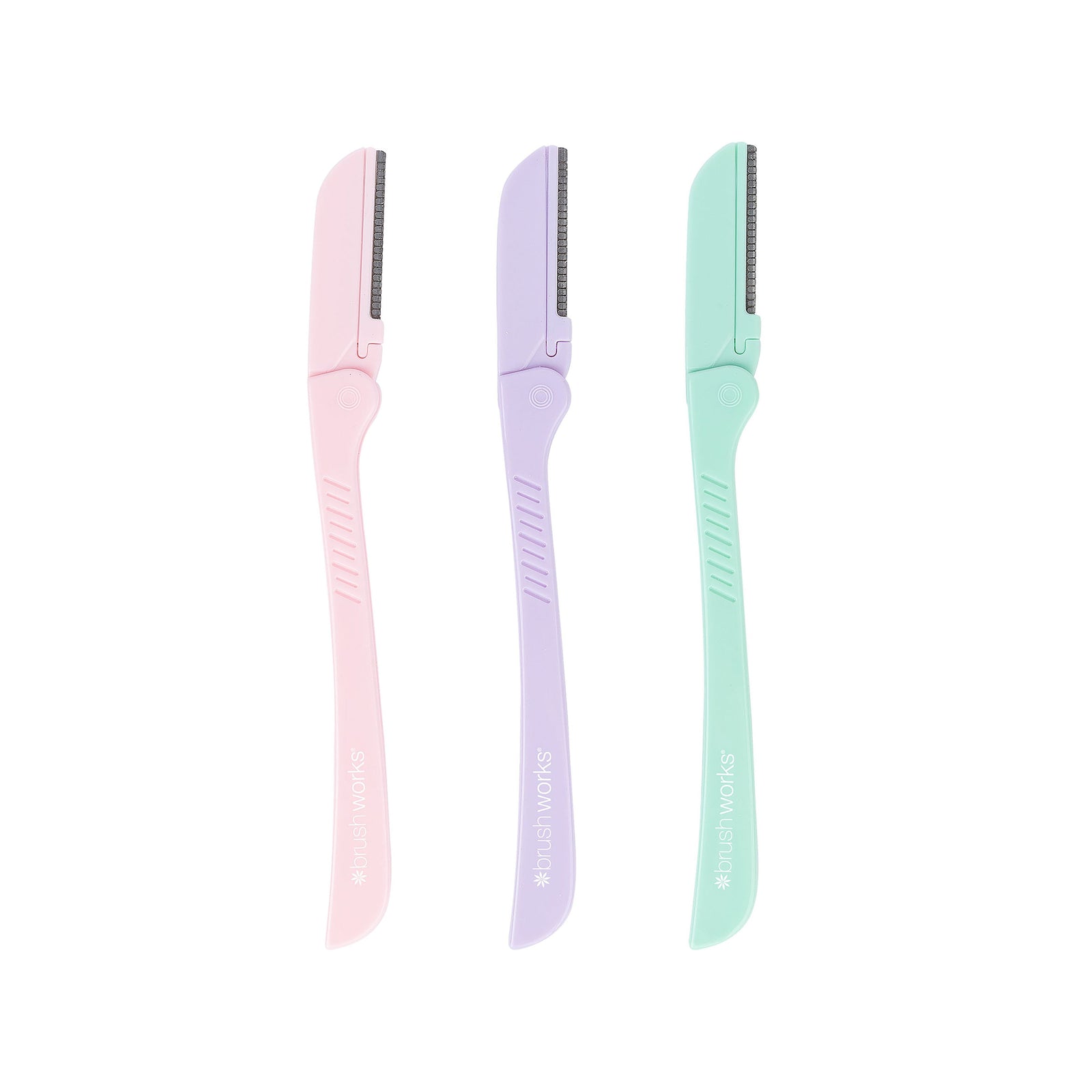 Brush Works Precision Eyebrow Razor Pastel 3stk