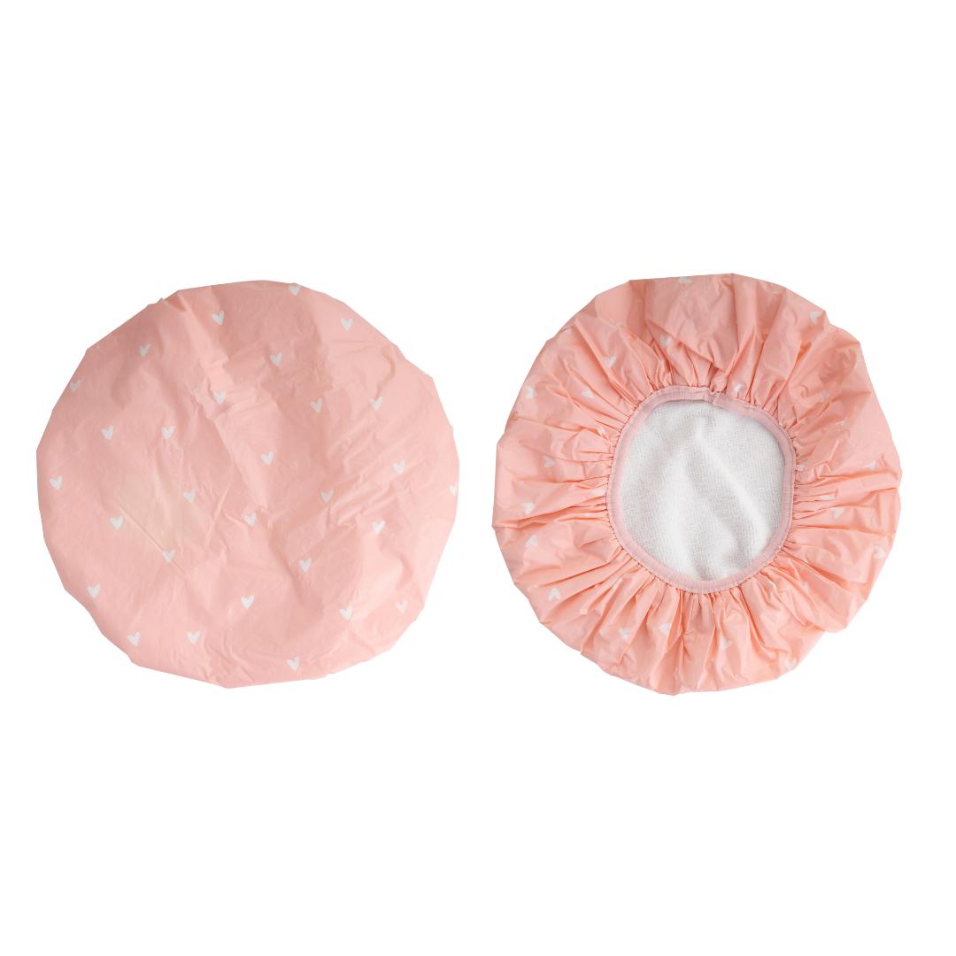 Brush Works Reversible Shower Cap Heart Pattern