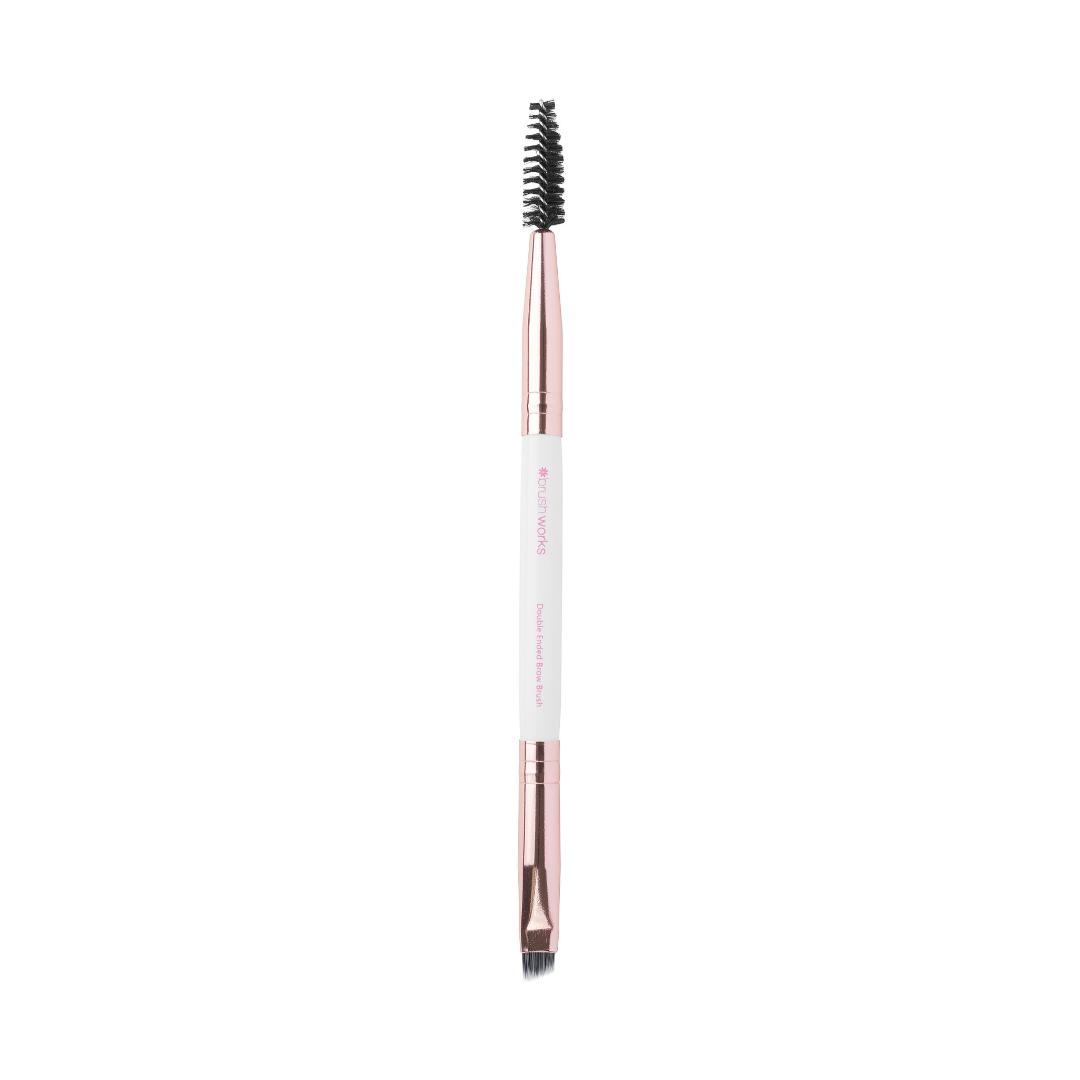 Brush Works White & Gold Brow Duo Brush