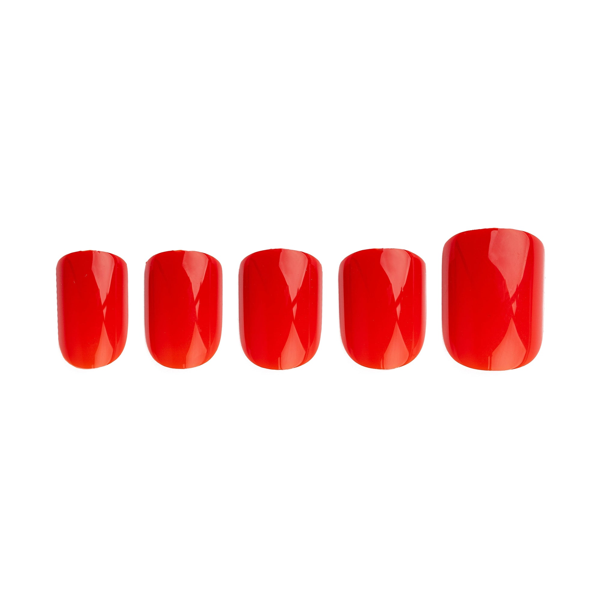 Invogue Bright Red Square Nails (24 Pieces)