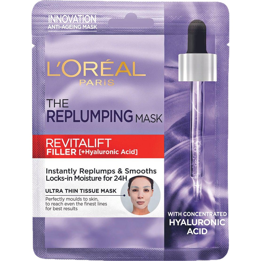 L'Oréal Paris Skincare Revitalift Filler Replumping Tissue Mask 20stk